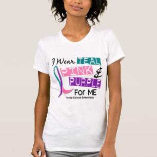 T-shirt Je porte le ruban de cancer de la thyroïde pour