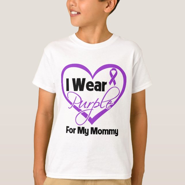 T-shirt Je porte le ruban de Purple Heart - maman (Devant)