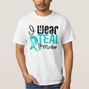 T-shirt Je porte le ruban turquoise pour ma mère