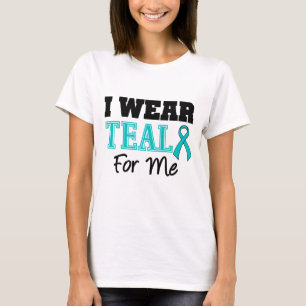 T-shirt Je porte le ruban turquoise pour moi
