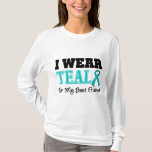 T-shirt Je porte le ruban turquoise pour mon meilleur ami