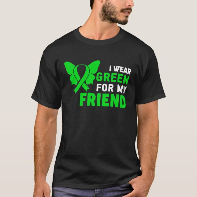 T-shirt Je Porte Le Ruban Vert Ami Sensibilisation Au Nani (Devant)