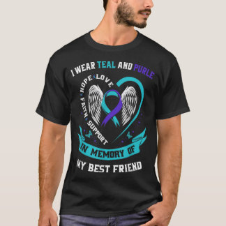 T-shirt Je porte le suicide Turquoise et pourpre pour mon 