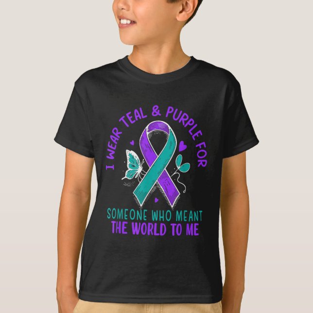 T-shirt Je Porte Le Turquoise &amp; Purple Ou Quelqu'Un Qu (Devant)