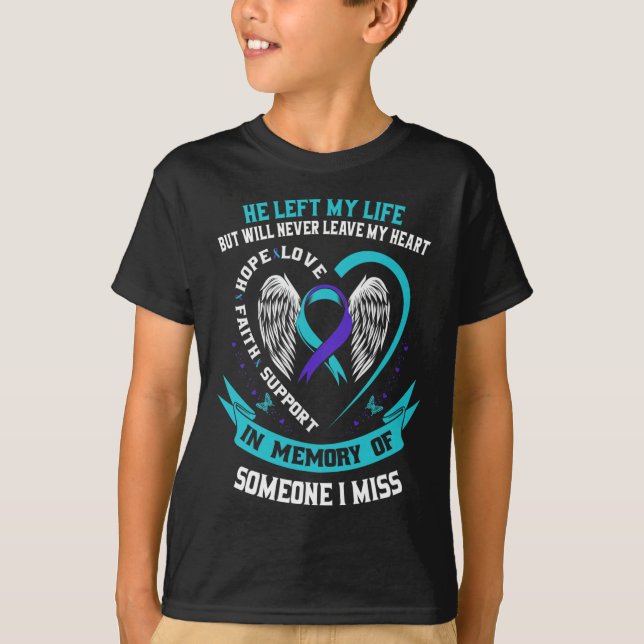 T-shirt Je porte le Turquoise et le violet pour quelqu'un  (Devant)