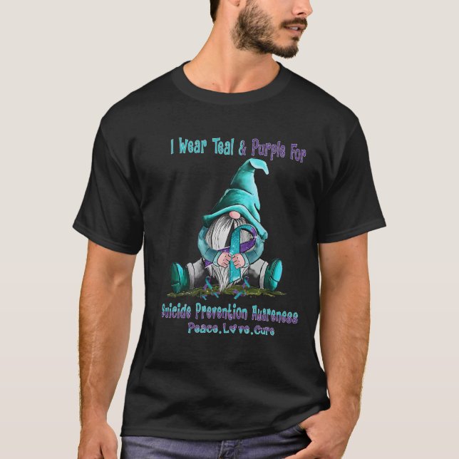 T-shirt Je porte le turquoise, le violet pour la préventio (Devant)