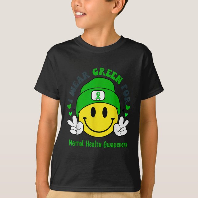 T-shirt Je Porte Le Vert Pour La Sensibilisation À La Sant (Devant)