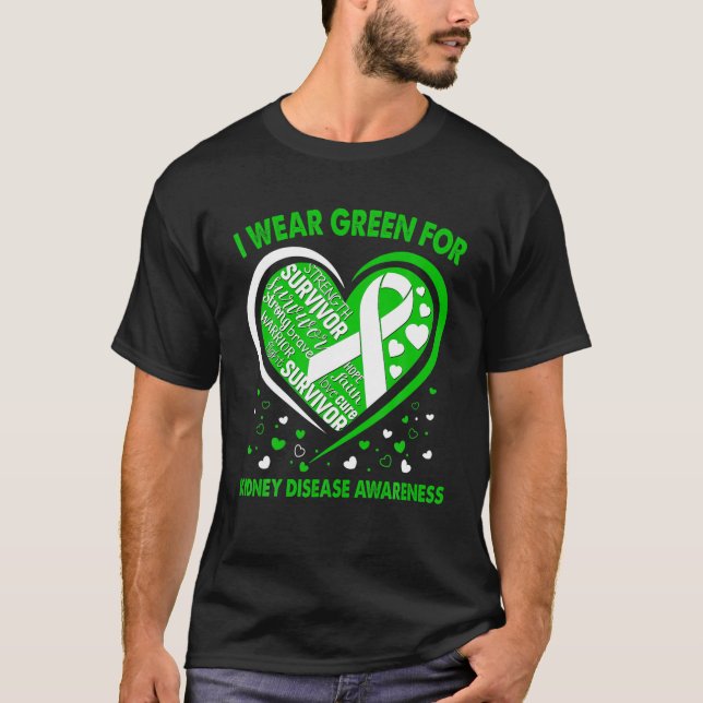 T-shirt Je Porte Le Vert Pour La Sensibilisation Aux Malad (Devant)