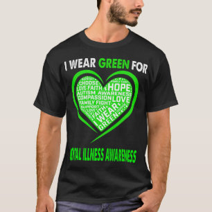 T-shirt Je Porte Le Vert Pour La Sensibilisation Aux Malad