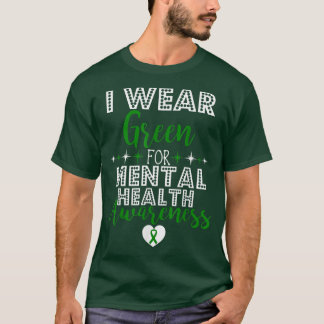 T-shirt Je Porte Le Vert Pour Le Soutien De Sensibilisatio
