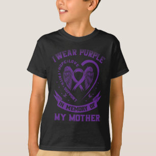 T-shirt Je Porte Le Violet En Mémoire De Ma Mère Maman Épi