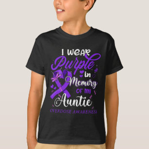 T-shirt Je Porte Le Violet En Mémoire De Ma Tante Surdose