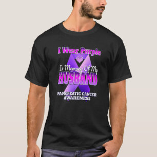 T-shirt Je Porte Le Violet En Mémoire De Mon Mari Pancréat