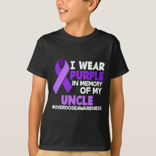 T-shirt Je Porte Le Violet En Mémoire De Mon Oncle Surdose