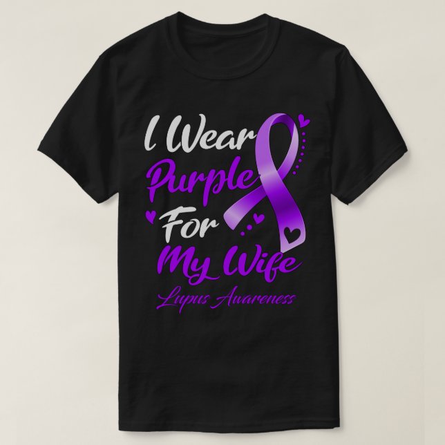 T-shirt Je Porte Le Violet Pour Ma Femme Lupus Sensibilisa (Design devant)