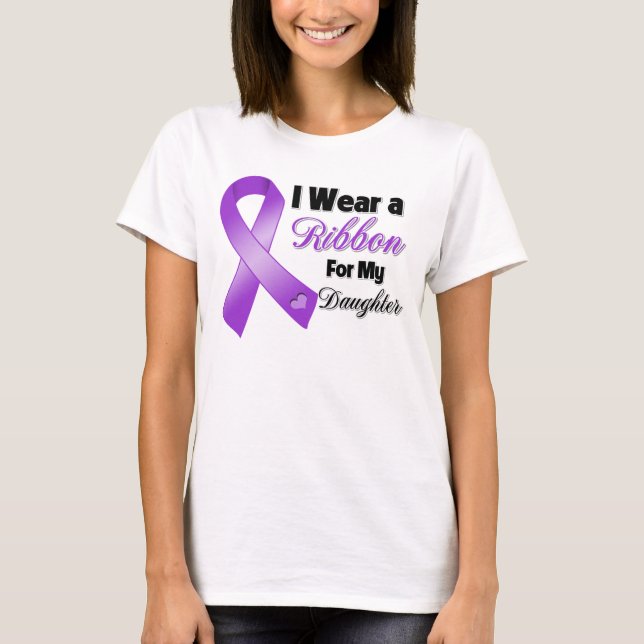 T-shirt Je Porte Le Violet Pour Ma Fille (Devant)
