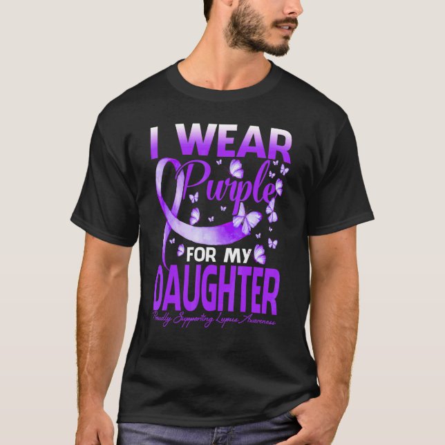 T-shirt Je Porte Le Violet Pour Ma Fille Lupus Sensibilisa (Devant)