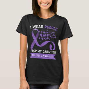 T-shirt Je Porte Le Violet Pour Ma Fille Sensibilisation À