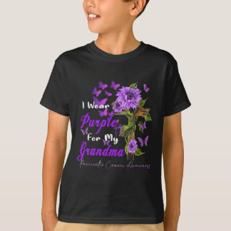 T-shirt Je porte le violet pour ma grand-mère Cancer Pancr