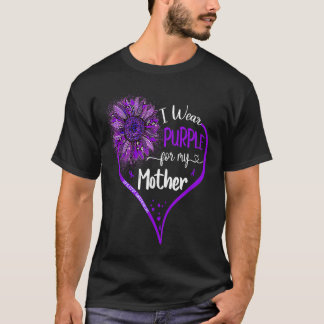 T-shirt Je Porte Le Violet Pour Ma Mère Sensibilisation À 