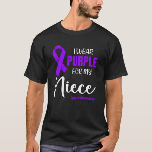 T-shirt Je porte le violet pour ma nièce pour la sensibili