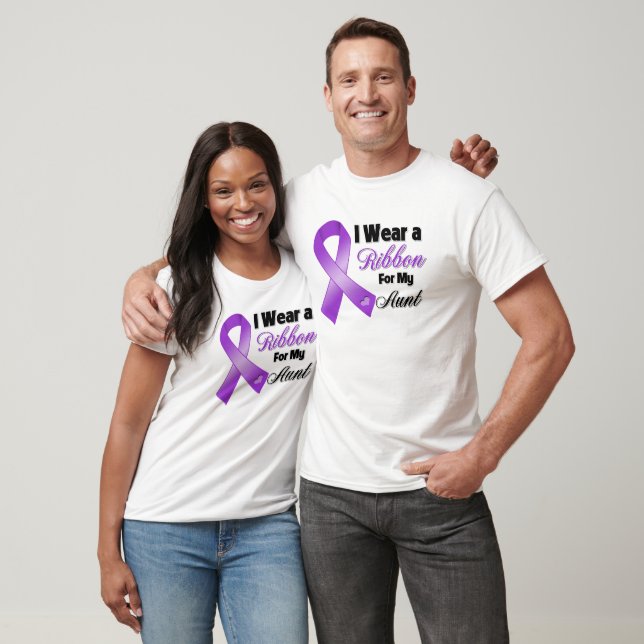 T-shirt Je Porte Le Violet Pour Ma Tante (Unisexe)