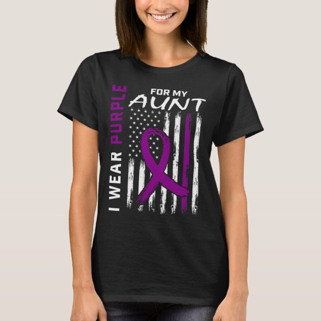 T-shirt Je Porte Le Violet Pour Ma Tante Epilepsie Sensibi (Devant)