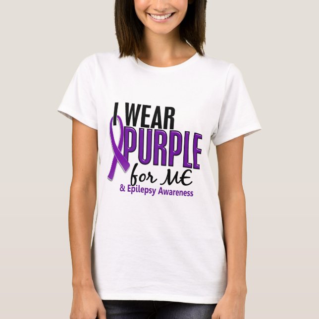 T-shirt Je Porte Le Violet Pour Moi 10 Épilepsie (Devant)