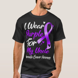 T-shirt Je Porte Le Violet Pour Mon Oncle Cancer Pancréati
