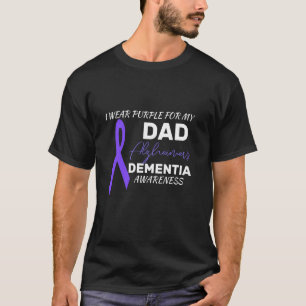 T-shirt Je porte le violet pour mon père Alzheimer Démence