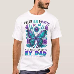 T-shirt Je Porte Le Violet Turquoise En Mémoire De Mon Pèr