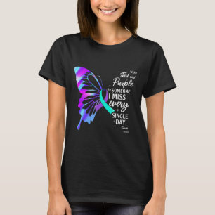 T-shirt Je Porte Le Violet Turquoise Pour La Prévention Mé