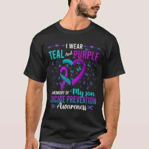 T-shirt Je Porte Le Violet Turquoise Pour Mon Fils Prévent