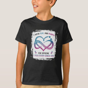 T-shirt Je porte le violet turquoise Pour quelqu'un qui me