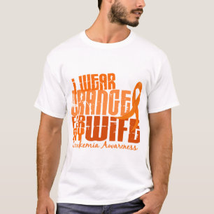 T-shirt Je porte l'orange pour ma leucémie de l'épouse 6