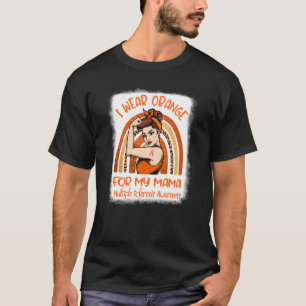 T-shirt Je Porte L'Orange Pour Ma Mère Maman Sclérose Mult