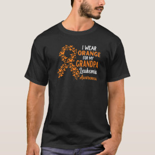 T-shirt Je Porte L'Orange Pour Mon Grand-Père Leucémie