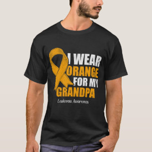 T-shirt Je Porte L'Orange Pour Mon Grand-Père Leucémie