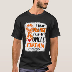 T-shirt Je Porte L'Orange Pour Mon Oncle Leucémie Sensibil