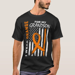 T-shirt Je Porte L'Orange Pour Mon Petit-Fils Leucémie Sen