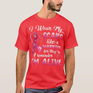 T-shirt Je porte mes cicatrices comme un guerrier atteint