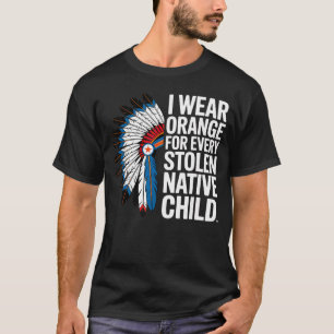 T-shirt Je porte orange pour chaque enfant natif américain