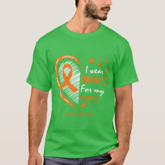 T-shirt Je porte orange pour la sensibilisation à la leucé