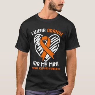 T-shirt Je Porte Orange Pour Ma Mimi Sensibilisation à la