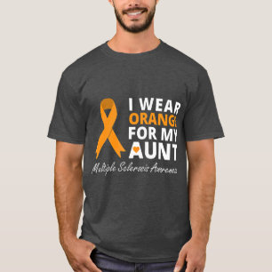 T-shirt Je Porte Orange Pour Ma Tante MS Awareness Ribbon