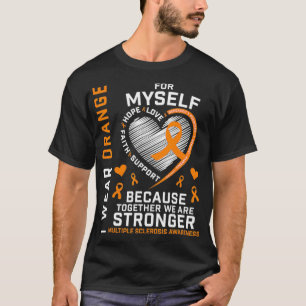 T-shirt Je Porte Orange Pour Moi-Même Sclérose En Plaques