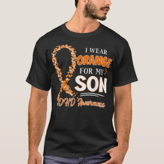 T-shirt Je Porte Orange Pour Mon Fils Orange Ribbon ADHD A