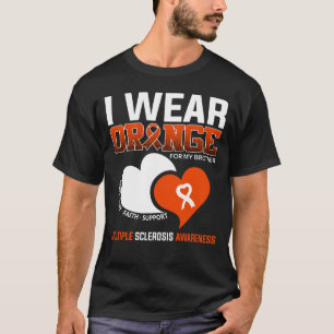 T-shirt Je Porte Orange Pour Mon Frère Sclérose Multiples
