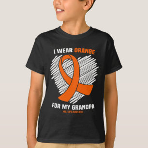 T-shirt Je Porte Orange Pour Mon Grand-Père Rsdcrps Sensib