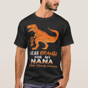 T-shirt Je Porte Orange Pour Mon Nana Dinosaur Multiple Sc